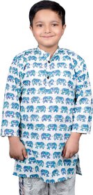 Boy's Elephant Printed Kurta