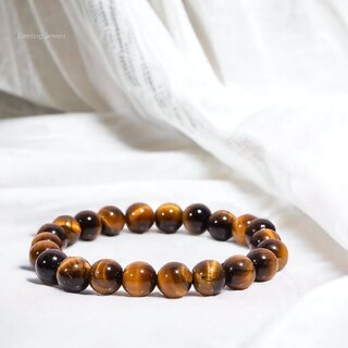 Tigers Eye Bracelet Natural Beads for Spiritual and Style Astrological Purpose Comfortable Elastic Fit for Men Women Tigers Eye Bracelet Natural Beads for Spiritual and Style Astrological Purpose Comfortable Elastic Fit for Men Women
