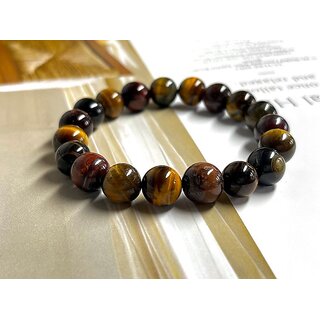                       Tigers Eye Bracelet Natural Beads for Spiritual and Style Astrological Purpose Comfortable Elastic Fit for Men Women                                              