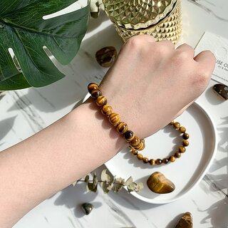 Tigers Eye Bracelet Natural Beads for Spiritual and Style Astrological Purpose Comfortable Elastic Fit for Men Women Tigers Eye Bracelet Natural Beads for Spiritual and Style Astrological Purpose Comfortable Elastic Fit for Men Women