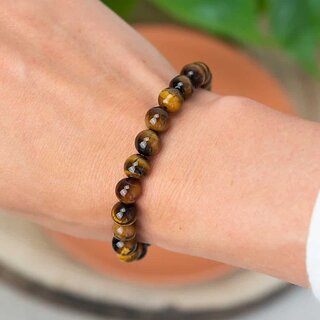                       Tiger's Eye Bracelet with Natural Beads Healing  Astrological Purpose for Men  women                                              