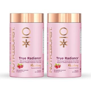 Nutriburst True Radiance Gummies for Collagen Improvement Raspberry Collagen Gummies with Orange Peel Acerola Cherry and Sea Buckthor Enhance Elasticity and Health skin(Pack of 2 X 60 Gummy) Nutriburst True Radiance Gummies for Collagen Improvement Raspberry Collagen Gummies with Orange Peel Acerola Cherry and Sea Buckthor Enhance Elasticity and Health skin(Pack of 2 X 60 Gummy)