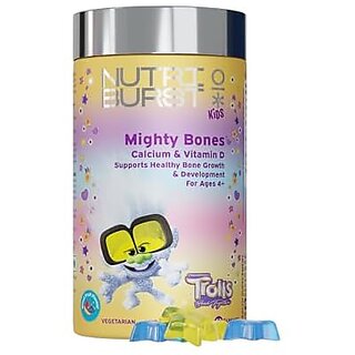 Nutriburst Mighty Bones Trolls Kids Gummies - Calcium and Vit D for Strong Bones and Immune Support - Sugar-Free Gluten-Free Mixed Fruit Flavor Chewable Vegan - For Kids Aged 4+ 60 Gummy Nutriburst Mighty Bones Trolls Kids Gummies - Calcium and Vit D for Strong Bones and Immune Support - Sugar-Free Gluten-Free Mixed Fruit Flavor Chewable Vegan - For Kids Aged 4+ 60 Gummy