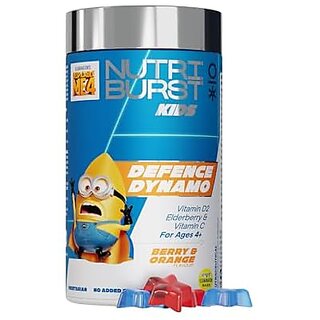 Nutriburst Defence Dynamo Minions Immunity Kids Gummies - Immune Boost with Vit D Vit C and Black Elderberry Extract - Chewable Vegan Supplement For Kids Aged 4+ 60 Gummy Nutriburst Defence Dynamo Minions Immunity Kids Gummies - Immune Boost with Vit D Vit C and Black Elderberry Extract - Chewable Vegan Supplement For Kids Aged 4+ 60 Gummy