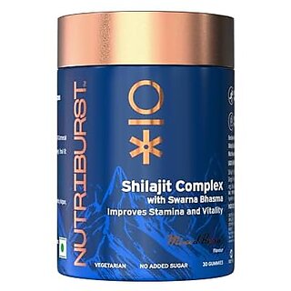                       Nutriburst Shilajit Resin Gummies Ayurvedic Herbal Blend with Swarna Bhasma KSM-66 Ashwagandha Black  and Ginger Natural Energy and Vitality Boost Mixed-Berry Flavor | 30 Gummies 1 month pack                                              