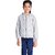 Kids' Striped Hooded Zipper Jacket, Grey and White