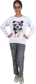 Kid Kupboard Cotton Girls Sweatshirt, Light White, Full-Sleeves, 11-12 Years KIDS7023
