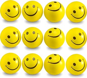 Smiley Soft Ball for Baby, Girls, Kids, Adults (Pack of 12) Stress Relief Toy  Non Toxic Toy (Pack of 12)