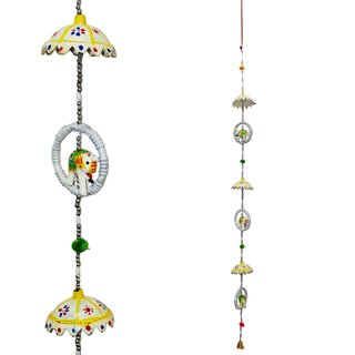 Enhance your dcor with this handcrafted set of two Rajasthani Multicolor Elephant Latkan Hangings. Each piece features
