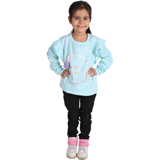 Kid Kupboard Cotton Girls Sweatshirt, Light Blue, Full-Sleeves, 6-7 Years KIDS7035