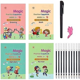 Sank Magic Practice For Kids Copybook, Magic Practice Book For Kids(4 Book + 10 Refill+ 1 Pen +1 Grip) Number Tracing Book For Preschoolers With Pen (Spiral, India) Sank Magic Practice For Kids Copybook, Magic Practice Book For Kids(4 Book + 10 Refill+ 1 Pen +1 Grip) Number Tracing Book For Preschoolers With Pen (Spiral, India)