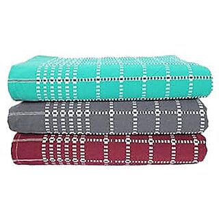                       THARUNSHA ELITE Single Size Pure Cotton 300 TC Blanket/Solapur Chaddar/Cotton Bedsheet For All Weather  SET OF 3                                              