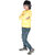 Kid Kupboard Cotton Girls Sweatshirt, Yellow/White, Full-Sleeves, 8-9 Years KIDS7030