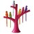 Electro Cloud Bird Fork Plastic Fruit Fork Set with Stand 6-Pieces Multicolour