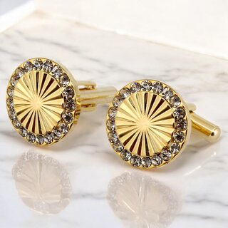 18k Gold Plated Sleeve Button Formal Cuff Shirt Button Blazer Cufflinks for Men 18k Gold Plated Sleeve Button Formal Cuff Shirt Button Blazer Cufflinks for Men