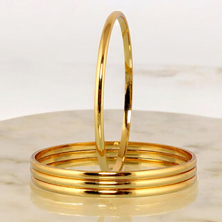                       18k One Gram Gold Plated Traditional Designer Pack of 4 Bangle Set For Women                                              
