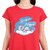 SNAPPYB Women Graphic Print Crew Neck Organic Cotton Red T-Shirt