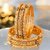 18k One Gram Gold Plated Traditional Designer Pack of 6 Bangle Set For Women