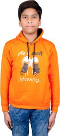 Kids' Orange Hooded Sweatshirt with Fun Shoe Print