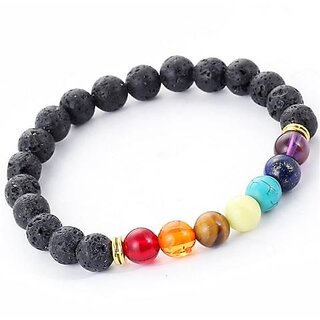 Seven Chakra Stretchable Beads Bracelet for Energy Alignment and Balance for unisex Seven Chakra Stretchable Beads Bracelet for Energy Alignment and Balance for unisex