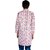 Kids' Cotton Kurta with Elephant Print Pattern, White with Pink and Grey Design