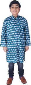 Blue Elephant Kurta for Boys