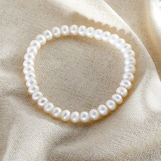 Pearl Bracelet with Natural Pearl Beads Purity and Serenity Elastic Bracelet for Men Women