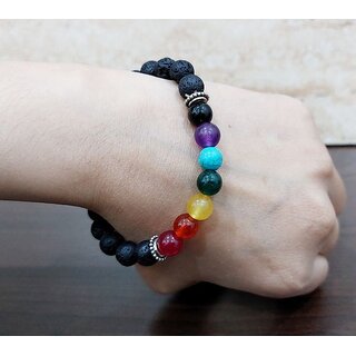                       Seven Chakra Beads Bracelet with Natural Beads for Energy of 7 Chakra Planet for Men and Women                                              