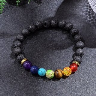 Seven Chakra Beads Bracelet with Natural Beads for Energy of 7 Chakra Planet for Men and Women