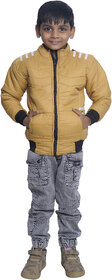 Kid Kupboard Cotton Boy's Jacket, Yellow, Full-Sleeves, 7-8 Years KIDS7150