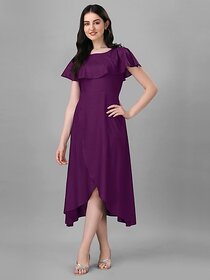 Parnavi Women A-Line Purple Dress