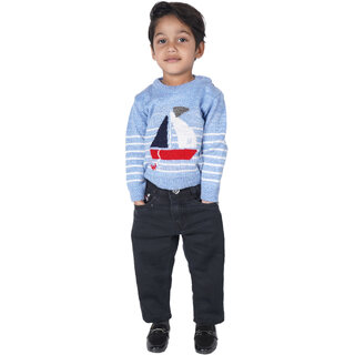                       Kid Kupboard Cotton Baby Boys Sweatshirt, Blue, Full-Sleeves, 4-5 Years KIDS7105                                              