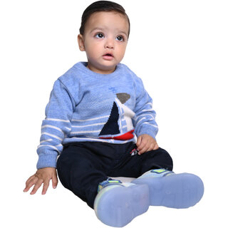                       Kid Kupboard Cotton Baby Boys Sweatshirt, Blue, Full-Sleeves, 12-18 Months KIDS7108                                              