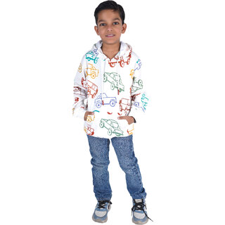                       Kid Kupboard Cotton Boys Sweatshirt, White, Full-Sleeves, 6-7 Years KIDS7118                                              