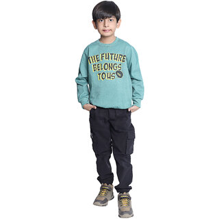                       Kid Kupboard Cotton Boys Sweatshirt, Blue, Full-Sleeves, 9-10 Years KIDS7119                                              