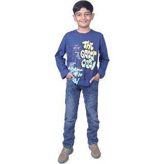                       Kid Kupboard Cotton Boys Sweatshirt, Blue, Full-Sleeves, 10-11 Years KIDS7124                                              