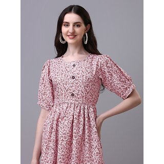 Exclusive Women Parnavi Women Fit And Flare Pink Dress 2025 at ShopCircuit | ONDC
