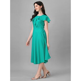 Premium Women Parnavi Women Fit And Flare Light Green Dress 2025 at ShopCircuit | ONDC