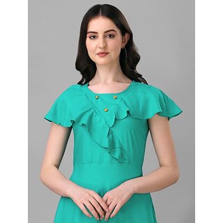 Premium Women Parnavi Women Fit And Flare Light Green Dress 2025 at ShopCircuit | ONDC