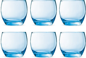 Luminarc Classic Water  Juice Glass-320ml Set of 6pieces Drinking Glass for Water, Juice, Mojito, Cocktail, Soft Drinks, iced Tea  Perfect for Home, Parties and Restaurants, Blue