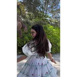 Chic Women Parnavi Women Fit And Flare White Dress 2025 at ShopCircuit | ONDC