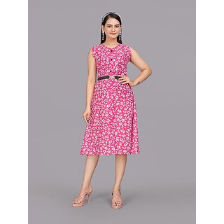 Stylish Women Parnavi Women A-Line Pink Dress 2025 at ShopCircuit | ONDC