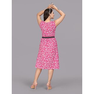 Stylish Women Parnavi Women A-Line Pink Dress 2025 at ShopCircuit | ONDC