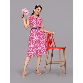 Stylish Women Parnavi Women A-Line Pink Dress 2025 at ShopCircuit | ONDC