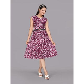 Exclusive Women Parnavi Women A-Line Purple Dress 2025 at ShopCircuit | ONDC