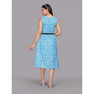 Modern Women Parnavi Women A-Line Blue Dress 2025 at ShopCircuit | ONDC