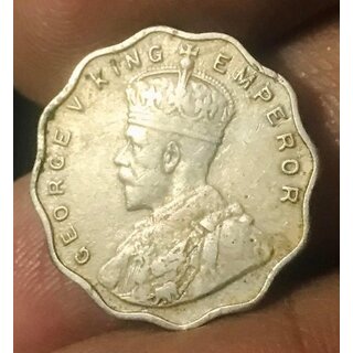                       one anna 1915 silver coin                                              