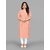 Parnavi Women Striped Pure Cotton Straight Kurta (Orange)