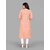 Parnavi Women Striped Pure Cotton Straight Kurta (Orange)