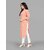 Parnavi Women Striped Pure Cotton Straight Kurta (Orange)